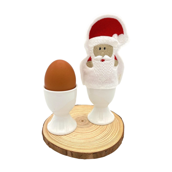 ITH Stickdatei Eierwärmer Nikolaus / Weihnachtsmann für den 10x10cm Stickrahmen